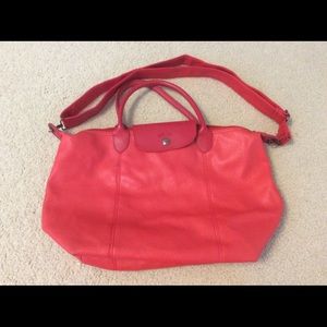 LONGCHAMP Leather Le Pliage Red